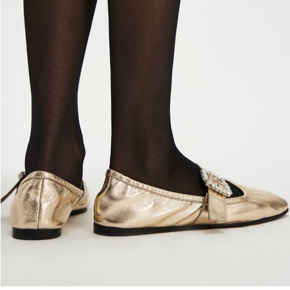 Free People Ursa Gemini Ballet Flats Champagne NWOB Size 8 Shoes - Picture 3 of 8